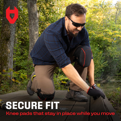 NoCry non-slip leather surface protects floors while keeping pads steady during installation.
