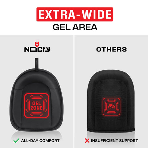 Reinforced adjustable straps on NoCry pads ensure a secure fit for varied tasks.