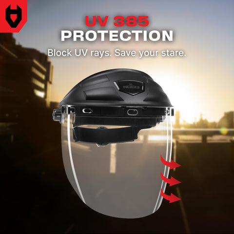 NoCry face shield is durable for demanding environments, backed by a lifetime warranty