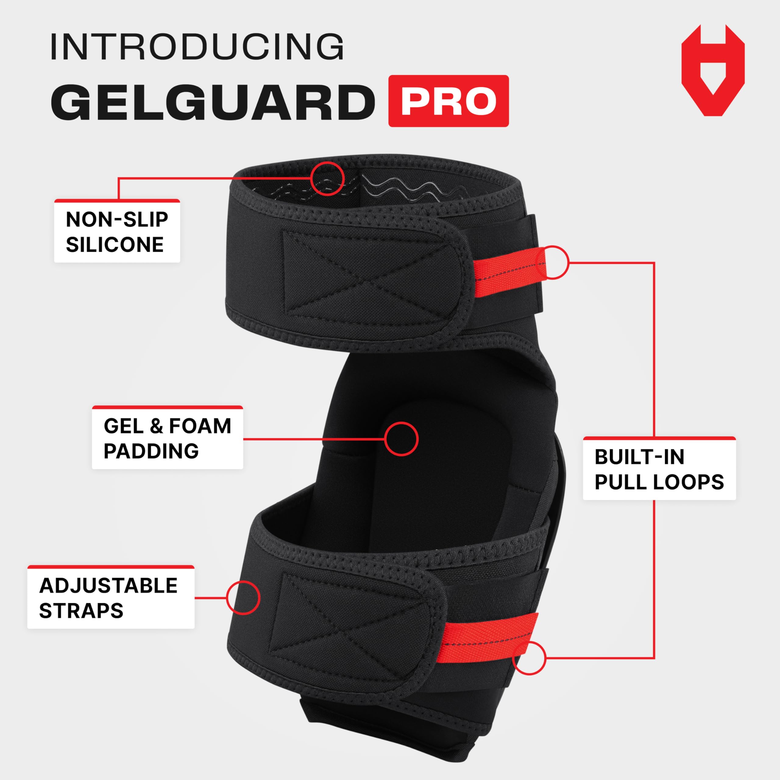 NoCry knee pads with anti-slip cap provide better grip on slick surfaces.
