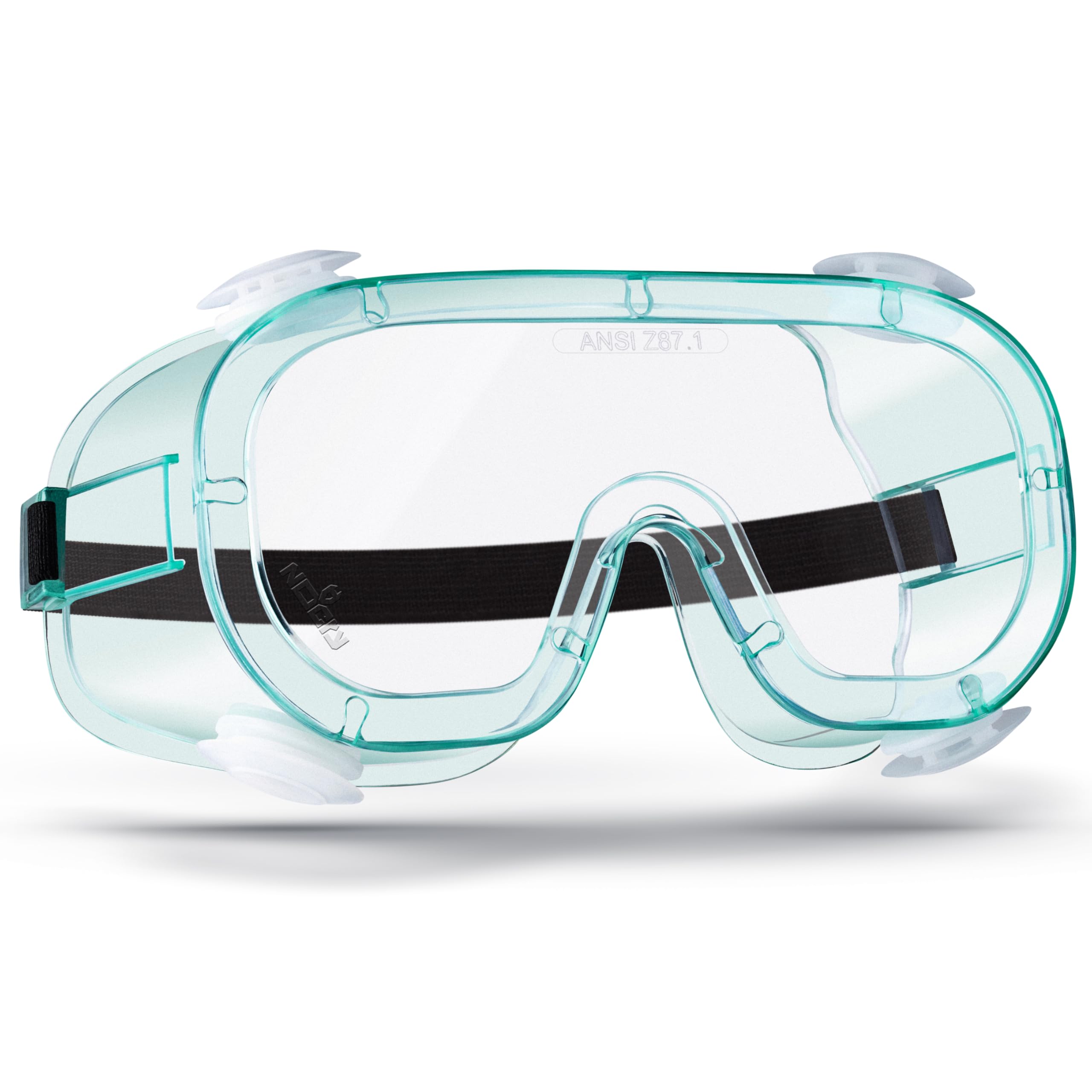 NoCry safety goggles worn over glasses for all-day comfort.