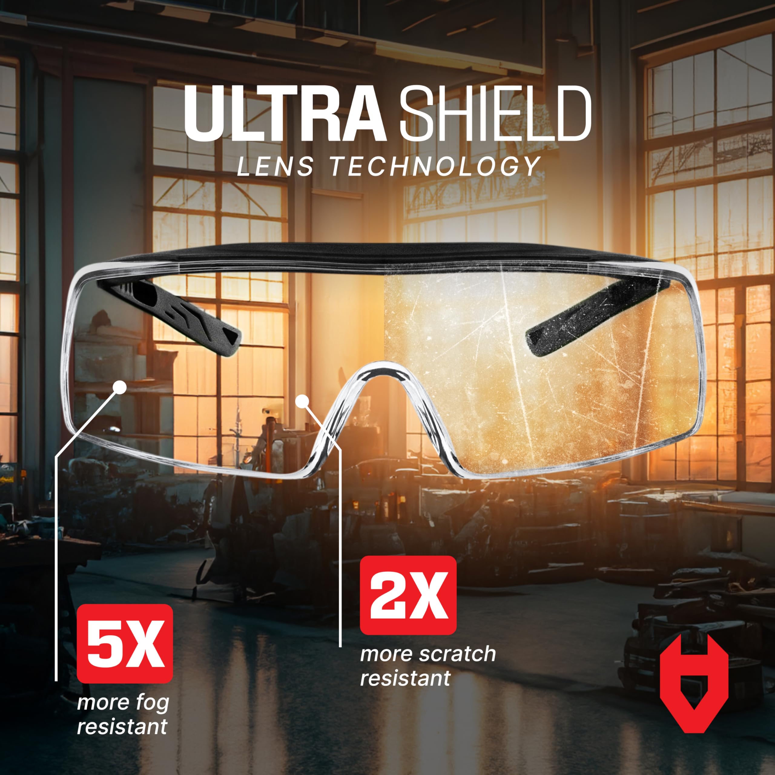 NoCry scratch-resistant lenses stay clear in busy work environments.
