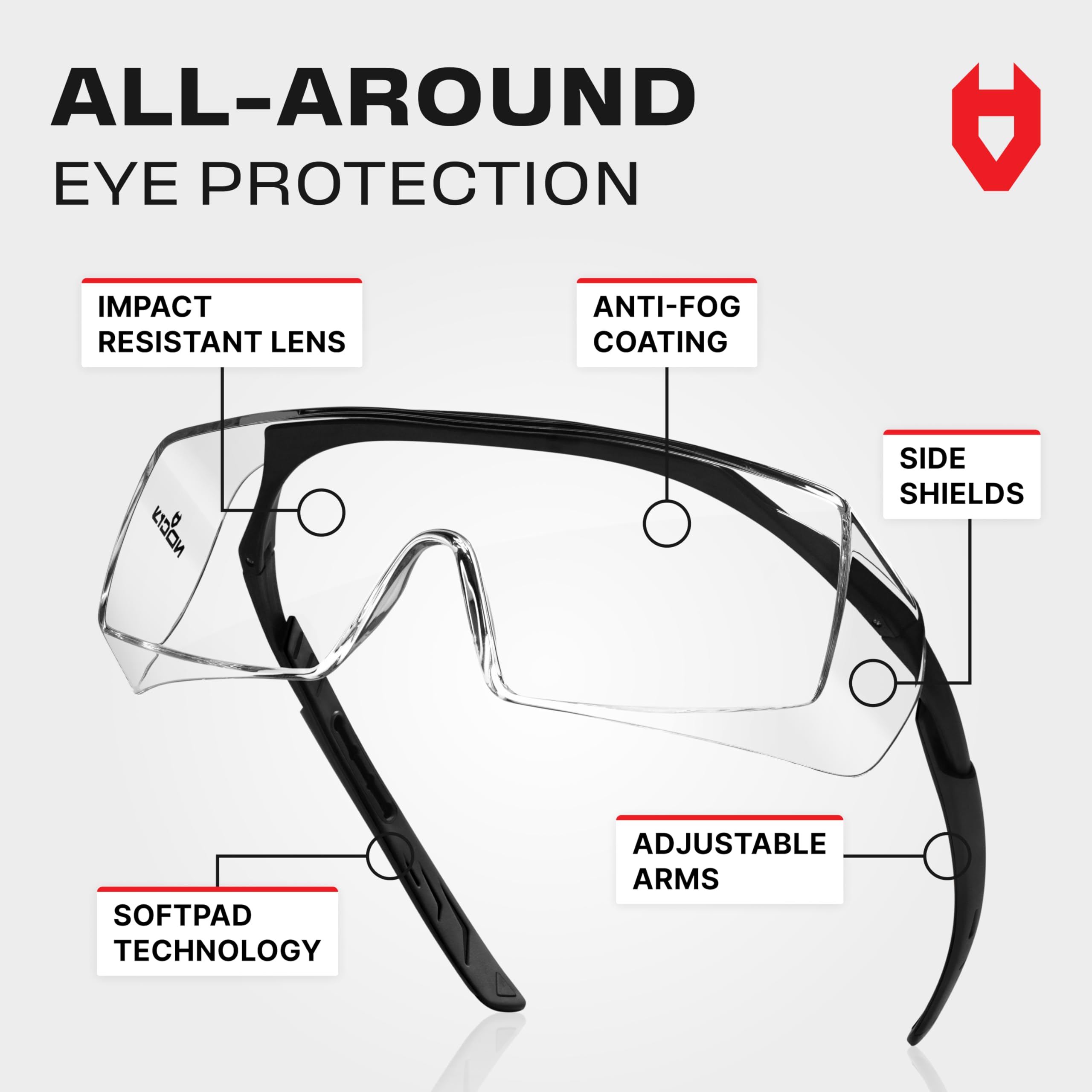 NoCry 100% UV protection shields eyes during outdoor tasks.