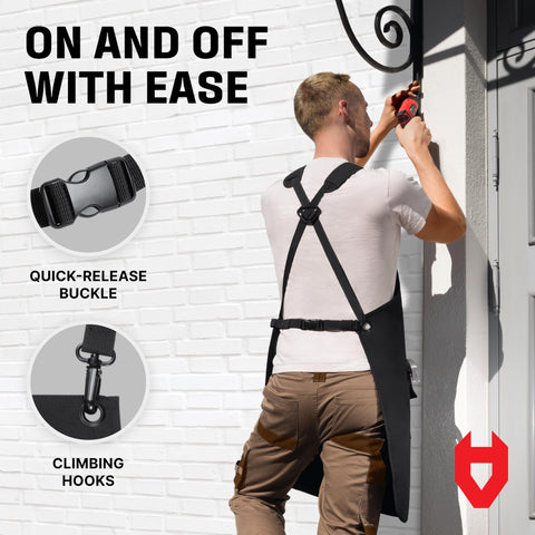NoCry apron anti-slip shoulder pads prevent shifting during extended wear.