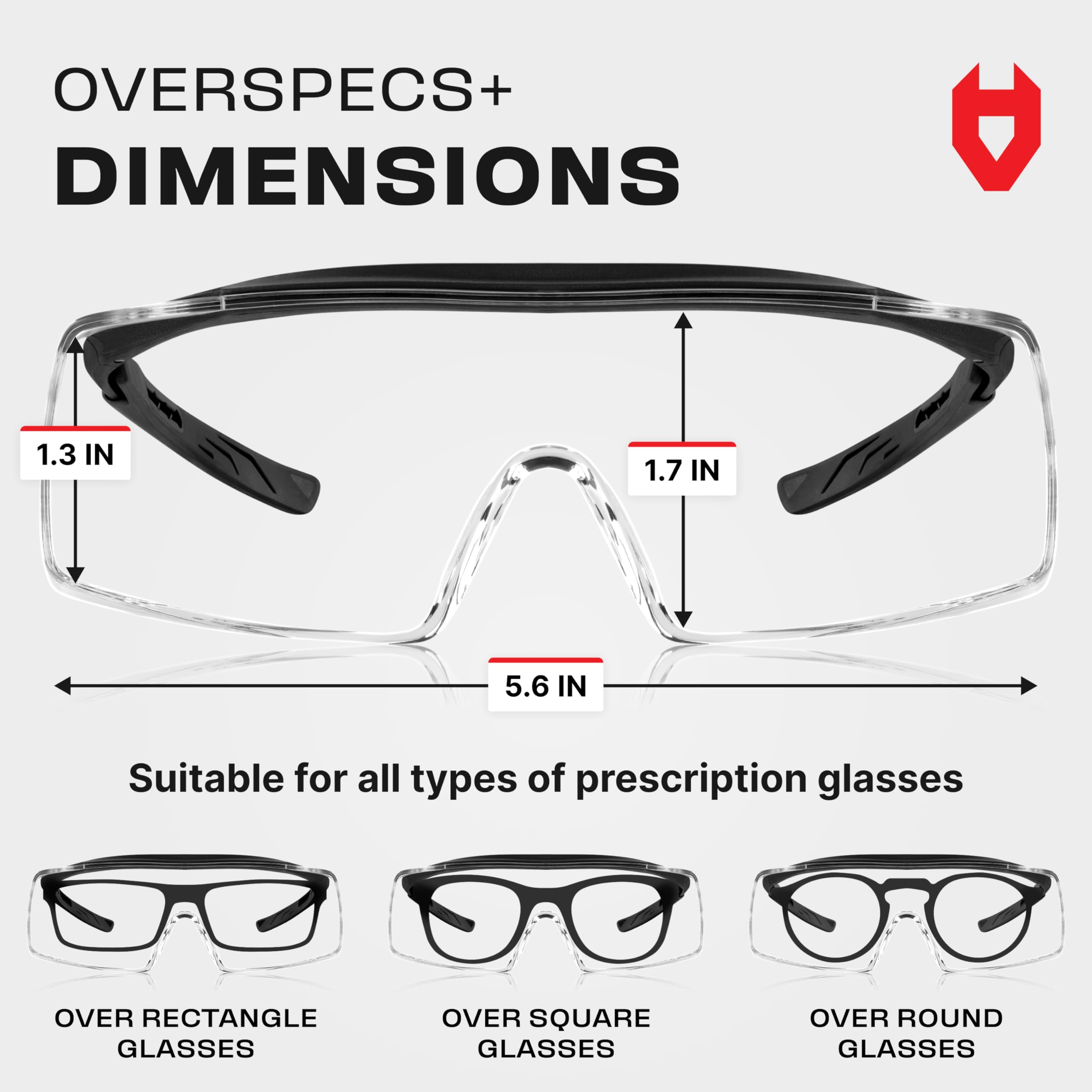 NoCry wraparound lenses with side shields protect from multiple angles.