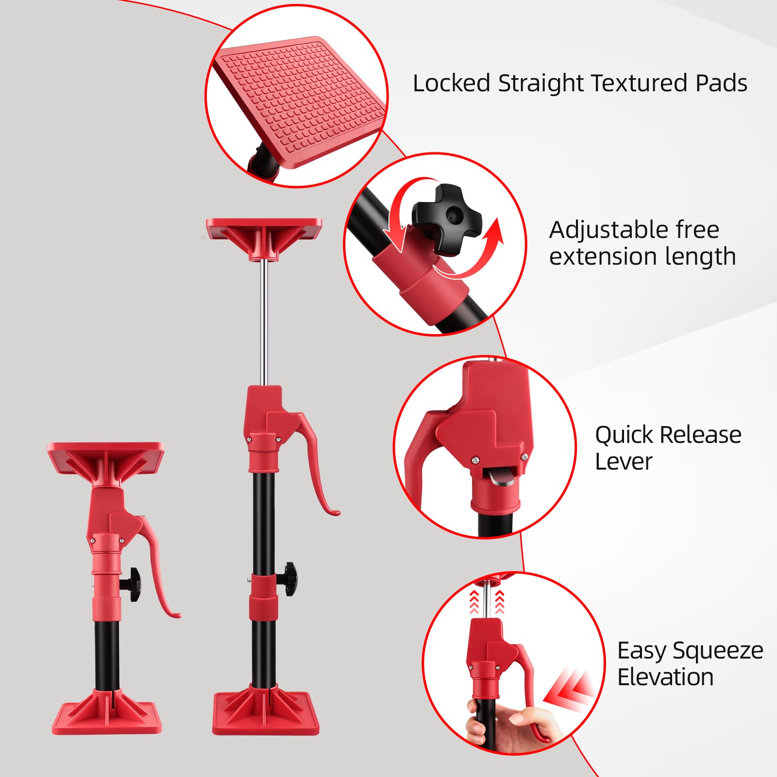 NOEAIKE cabinet jack textured pads improve grip and stability during setup.