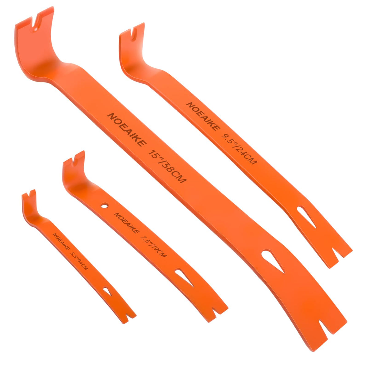 NOEAIKE 5.5-inch flat pry bar ready for precise nail removal in tight spaces