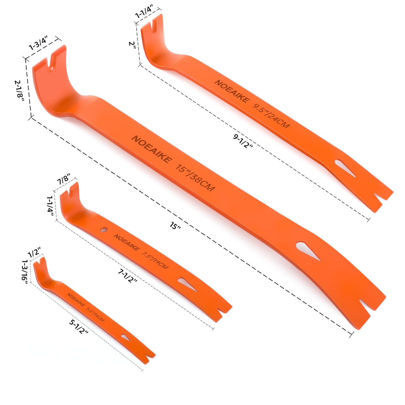 NOEAIKE 7.5-inch pry bar with beveled edge for efficient prying