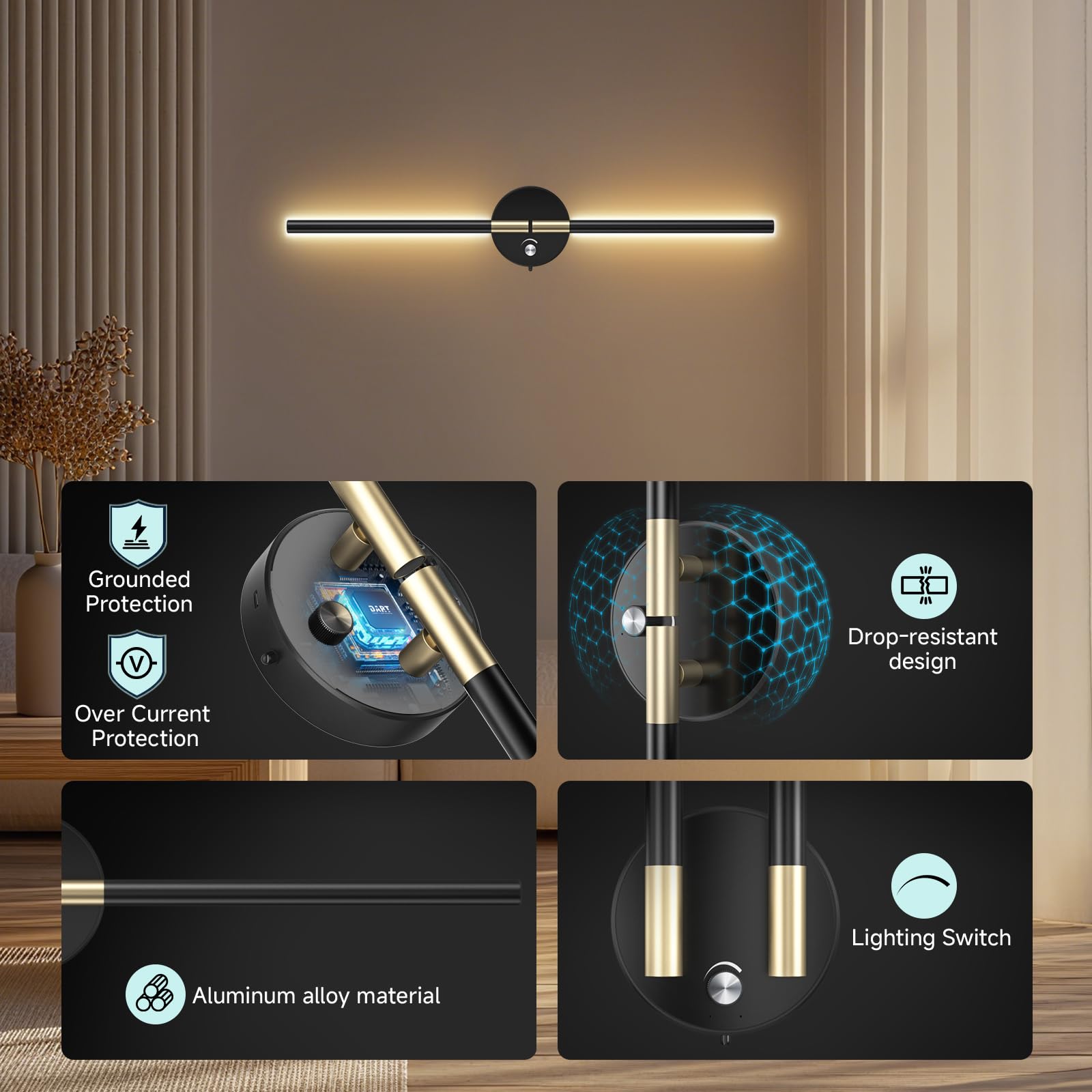 NoeiiT 360-degree tube rotation enables precise light direction.