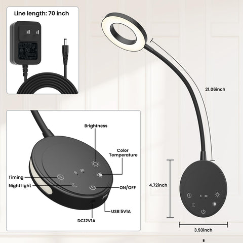 NoeiiT two-pack bedside lamp adds focused reading light to bedrooms
