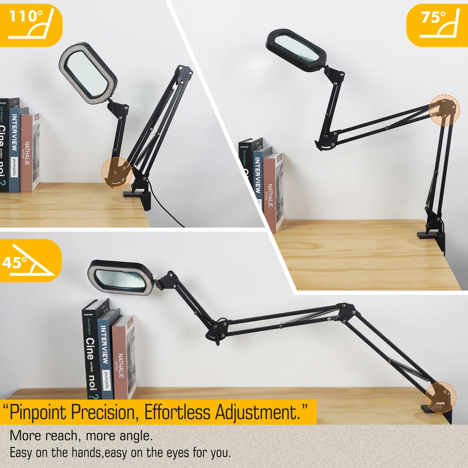 NOEVSBIG heavy-duty clamp fits desks securely for large work surfaces.