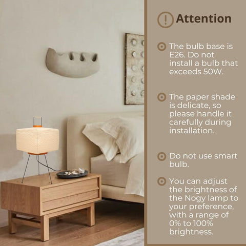 Nogy Akari floor lamp in a dorm room providing space-efficient lighting