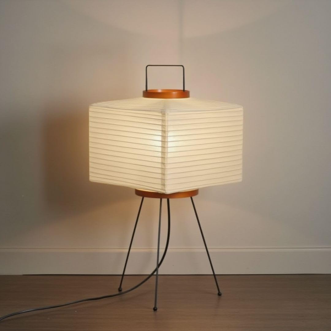 Nogy Akari floor lamp shade close-up showing rice paper texture for warm ambient lighting
