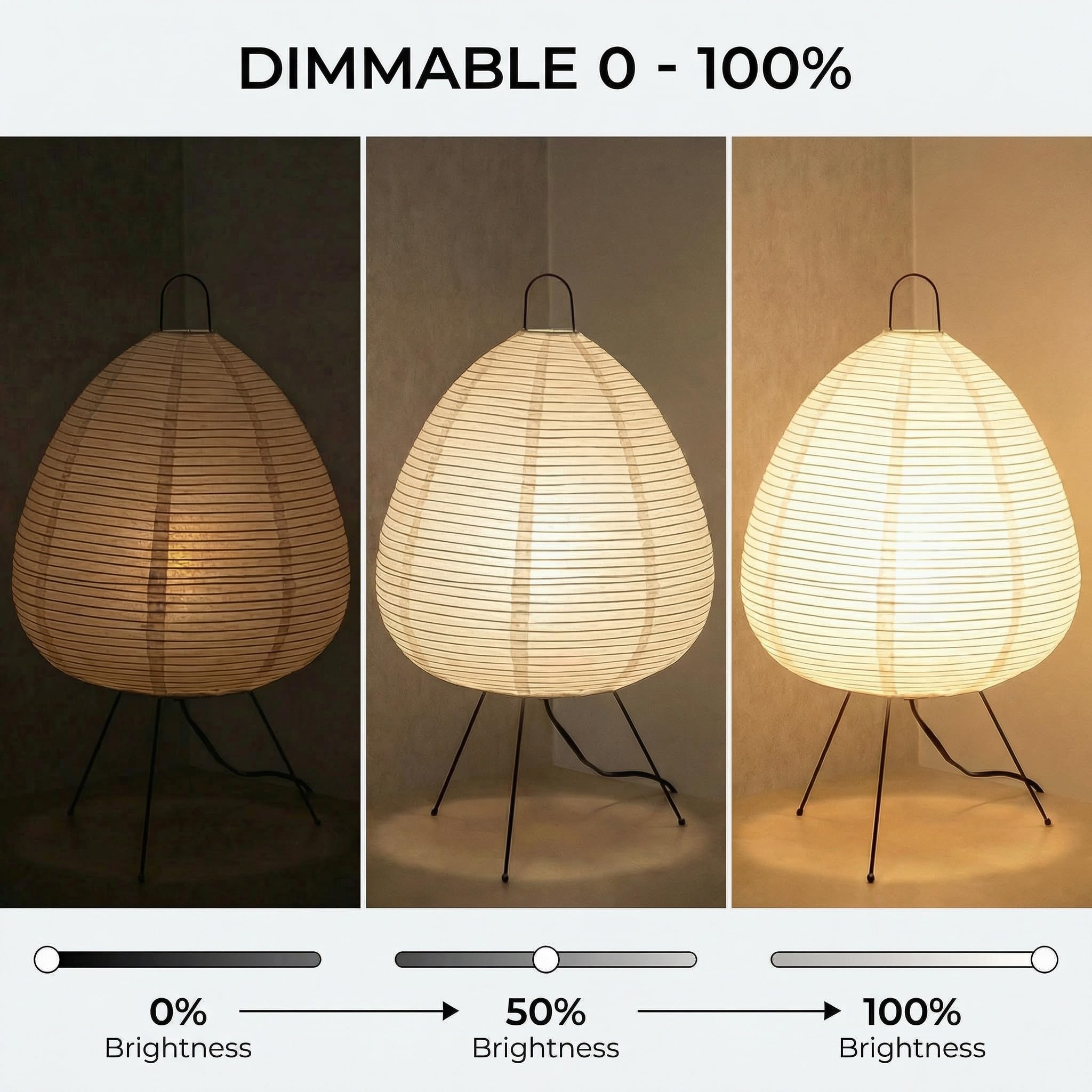 Nogy lamp enhancing Japandi decor with a minimalist living room ambiance.