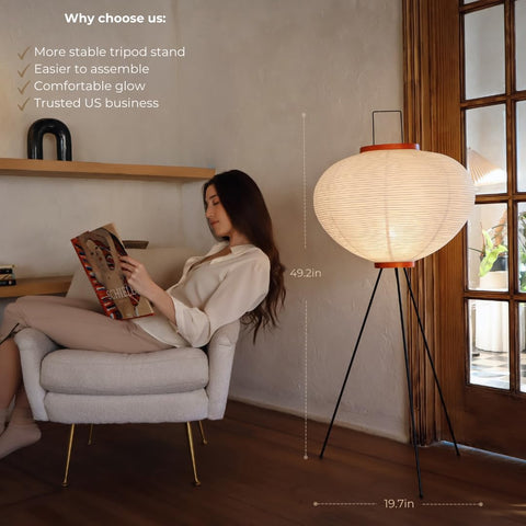 Nogy Noguchi 3000K warm light creates inviting bedroom ambiance.