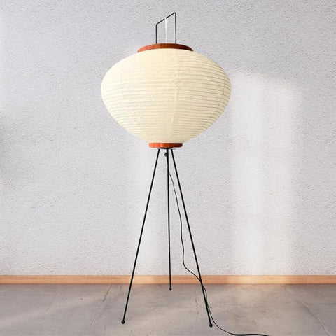 Nogy Noguchi Akari lamp with warm 3000K glow for cozy living rooms.