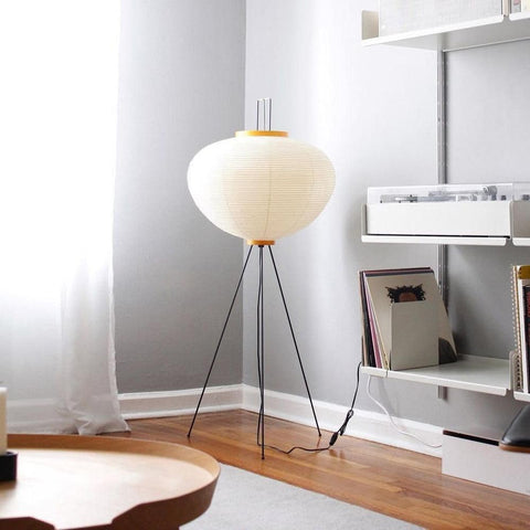 Nogy Noguchi decorative lamp serves as an artful focal point.