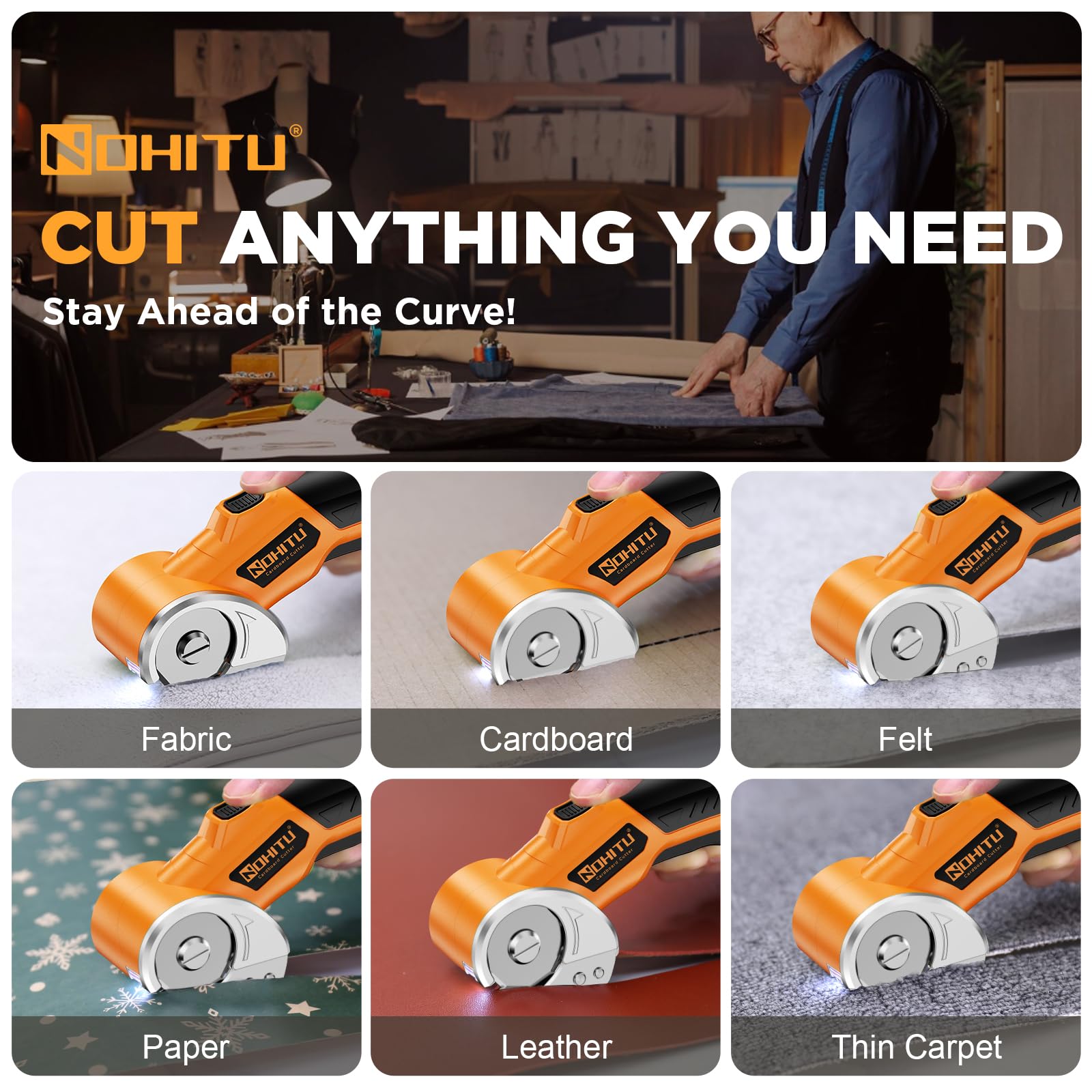 Nohitu cordless scissors include two blades for versatility