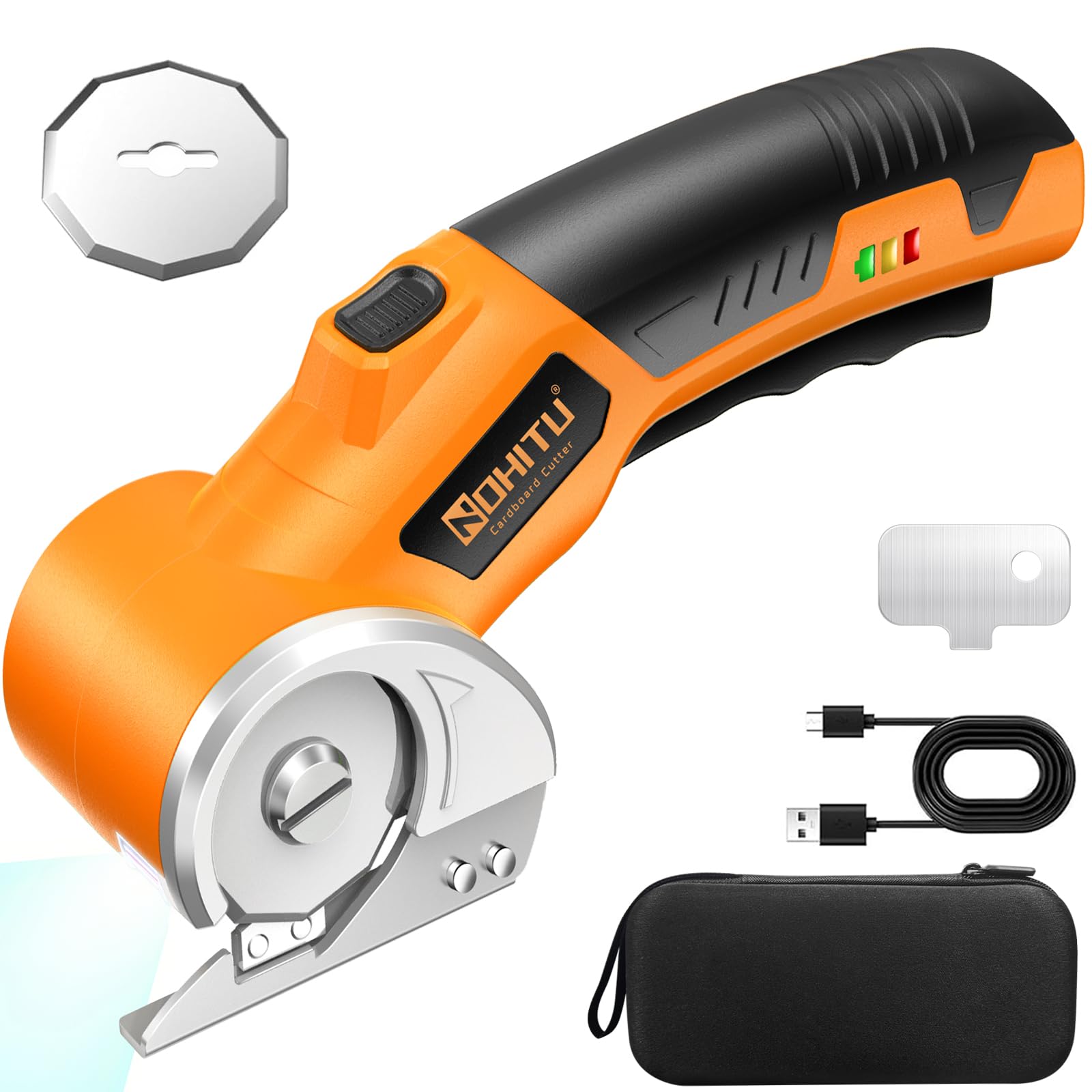 Nohitu cordless electric scissors with LED light for precise visibility during cutting