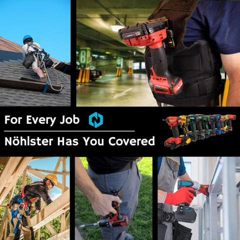 Nöhlster clip provides anti-drop safeguard to prevent tool loss.