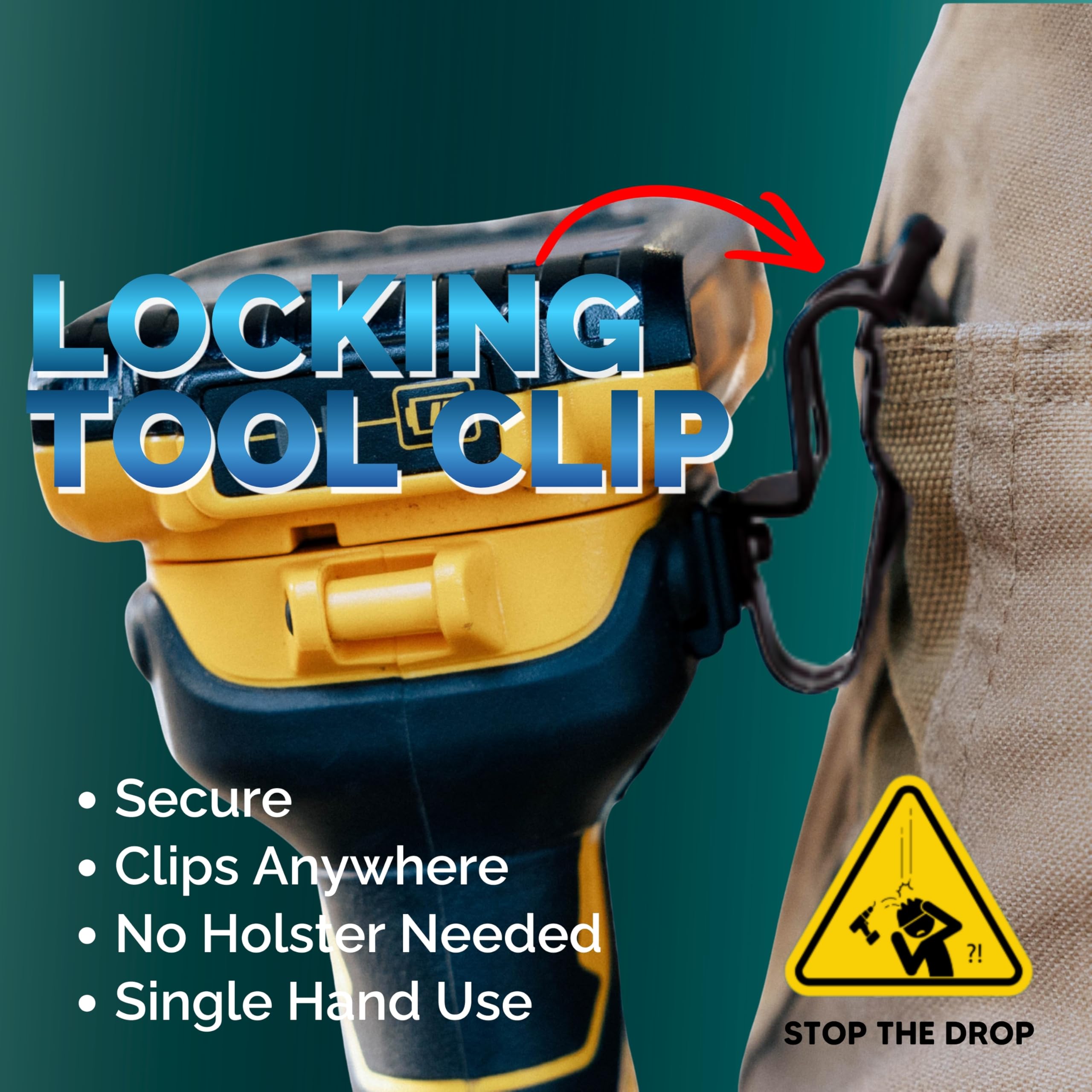 Nöhlster locking drill clip demonstrates one-handed locking release for quick access.