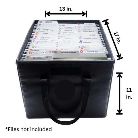 Nokbox fireproof box handles for easy transport of vital papers.