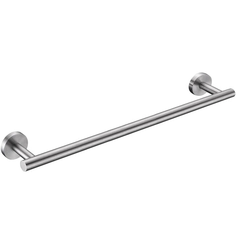Nolimas brushed nickel towel bar front view showing modern design