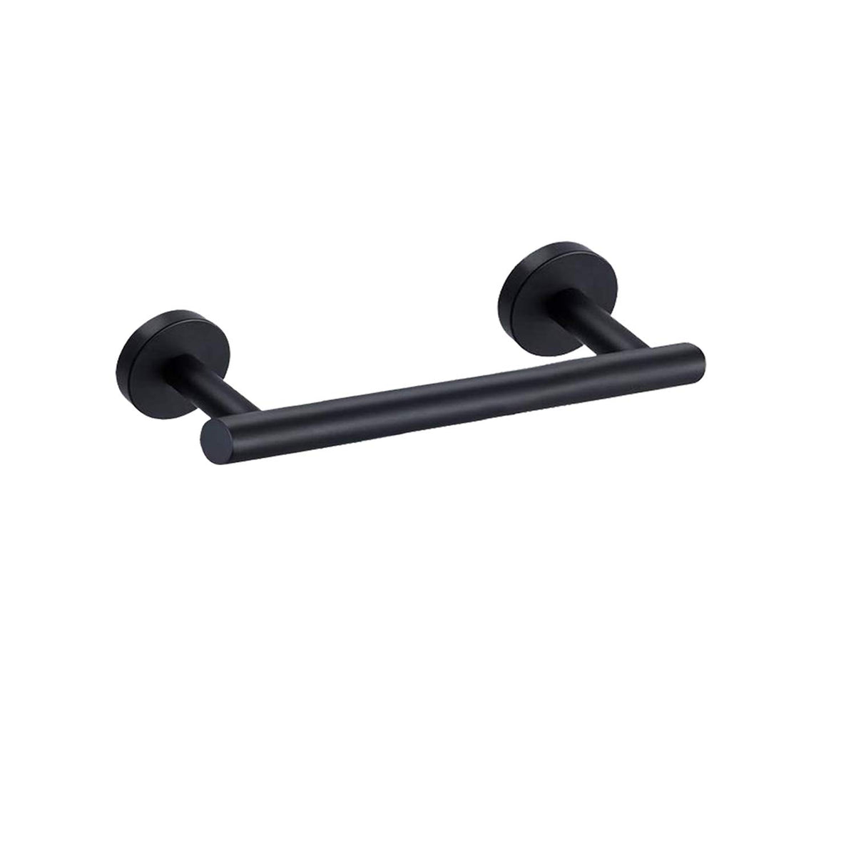 Nolimas matte black towel bar front view for neat towel organization