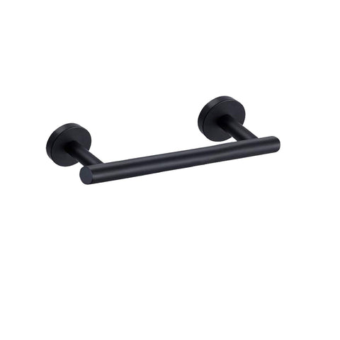 Nolimas matte black towel bar front view for neat towel organization