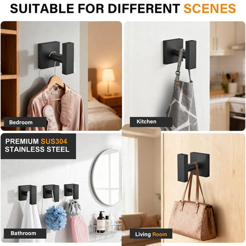 Nolimas wall-mounted towel hook 4-pack saves space in compact bathrooms.