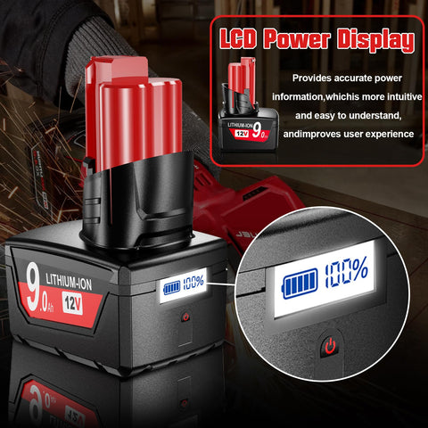 Nonbliep M12 battery compatible with drills, drivers, and more.