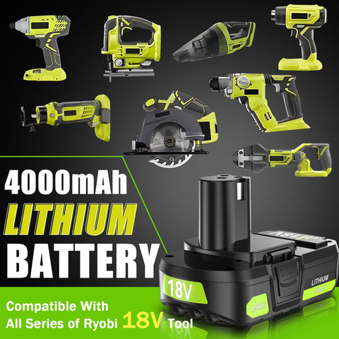 Nonbliep Ryobi 18V battery LED indicator showing charge status