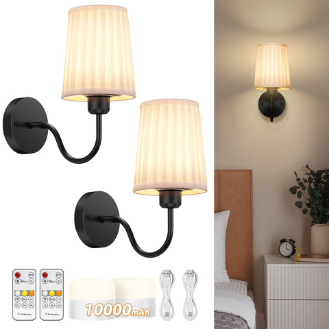 NookNova battery-operated wall sconce set 2 with magnetic LEDs for easy placement.