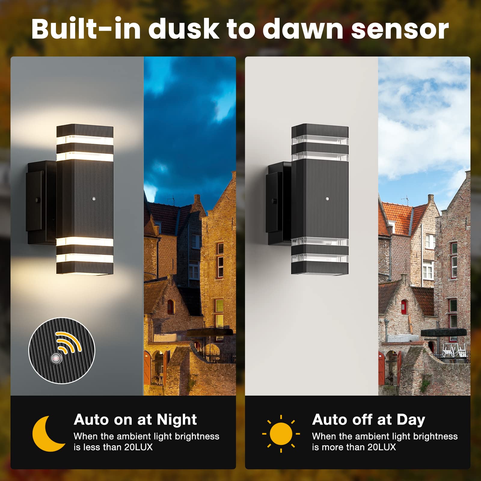 NookNova IP65 waterproof porch light with weather-ready design