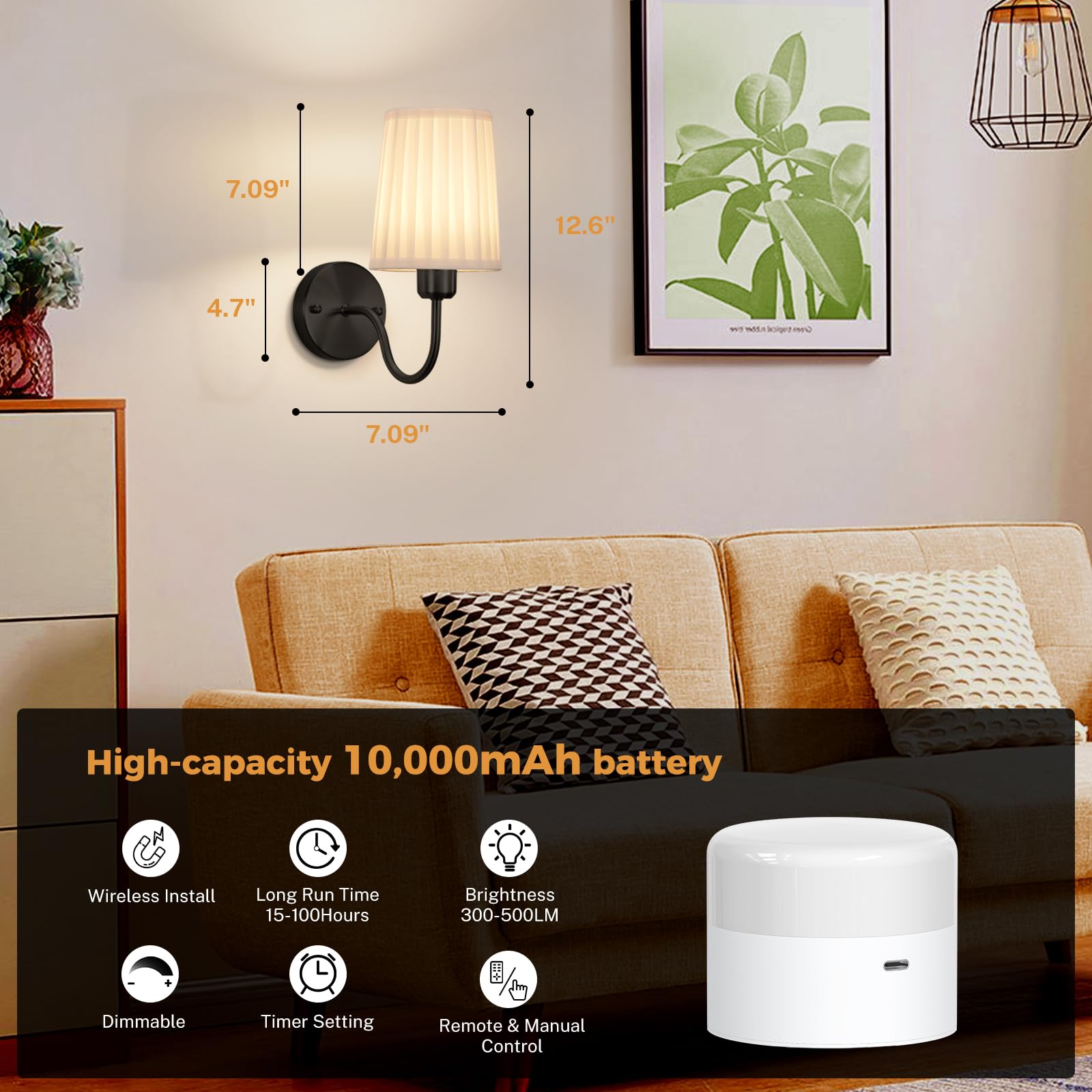 NookNova magnetic LED bulbs detach for easy charging and replacement.