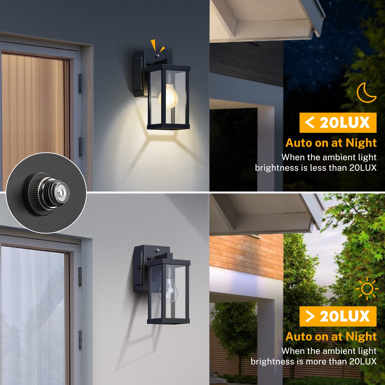 NookNova weatherproof die-cast aluminum exterior light withstands rain and snow.