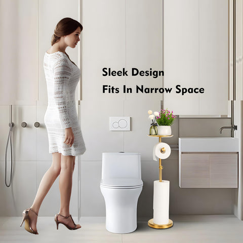Noonext brushed gold finish adds luxury to bathroom décor while staying durable.