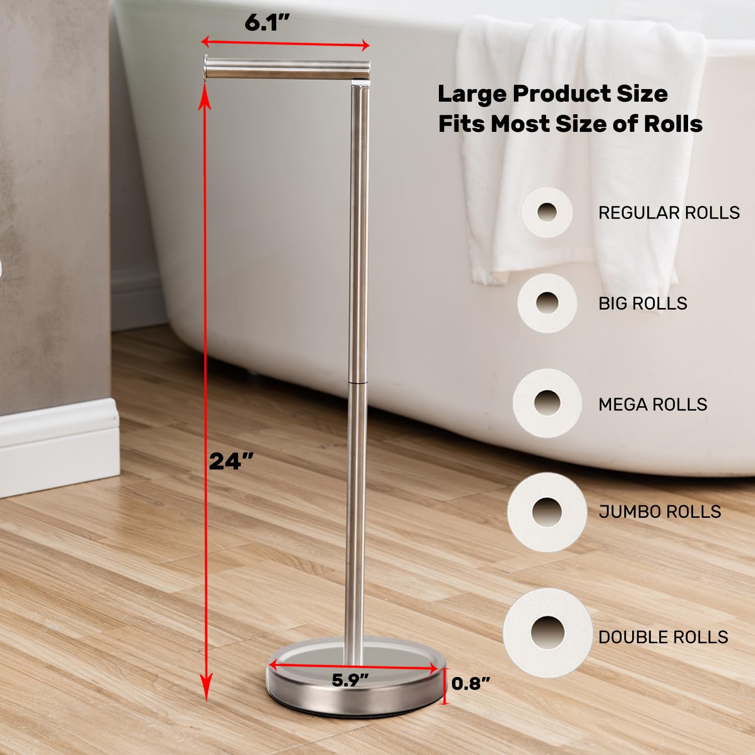 Noonext felt-padded base protects floors while keeping the stand steady.