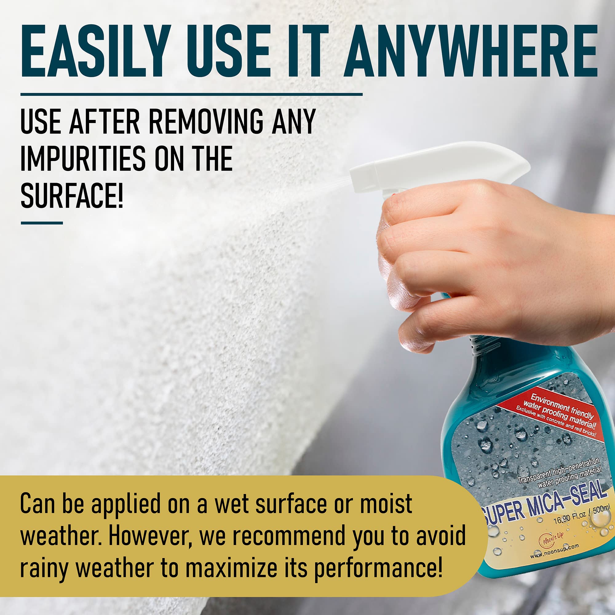 NOON'S UP Super Mica-Seal bird bath exterior protection in use