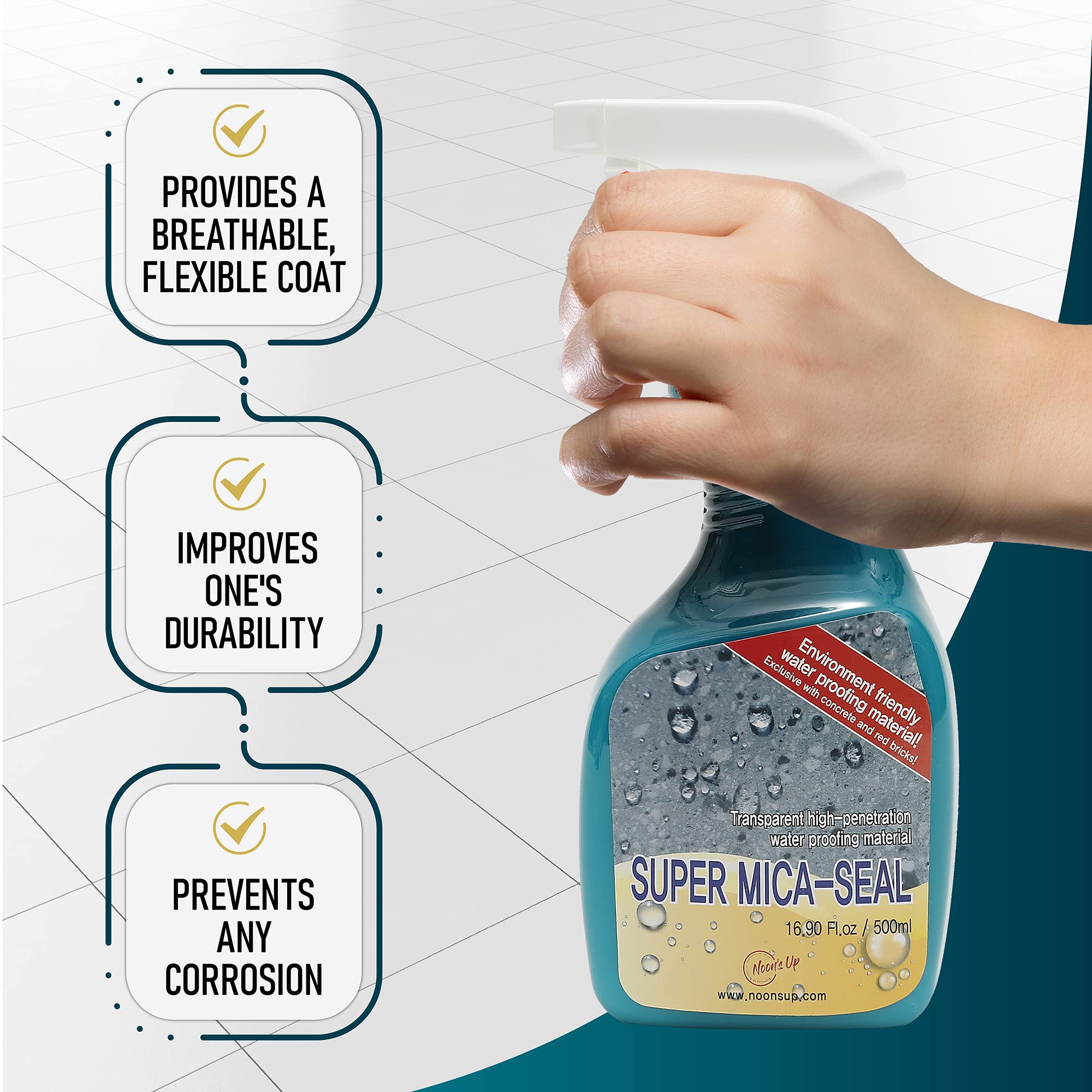 NOON'S UP Super Mica-Seal ready on a clean dry surface for penetration