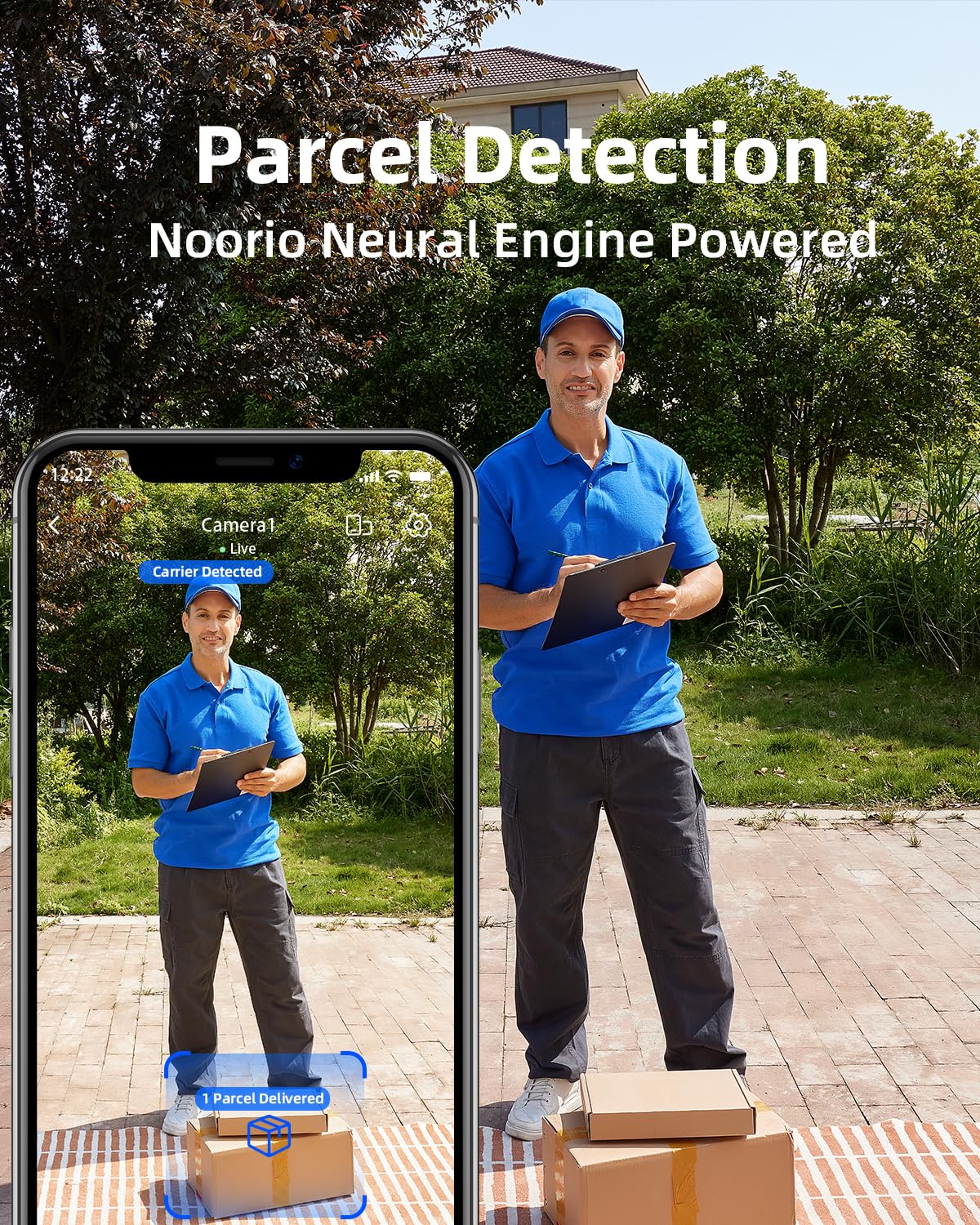 Noorio 3K doorbell night vision on porch delivers visibility up to 33 feet