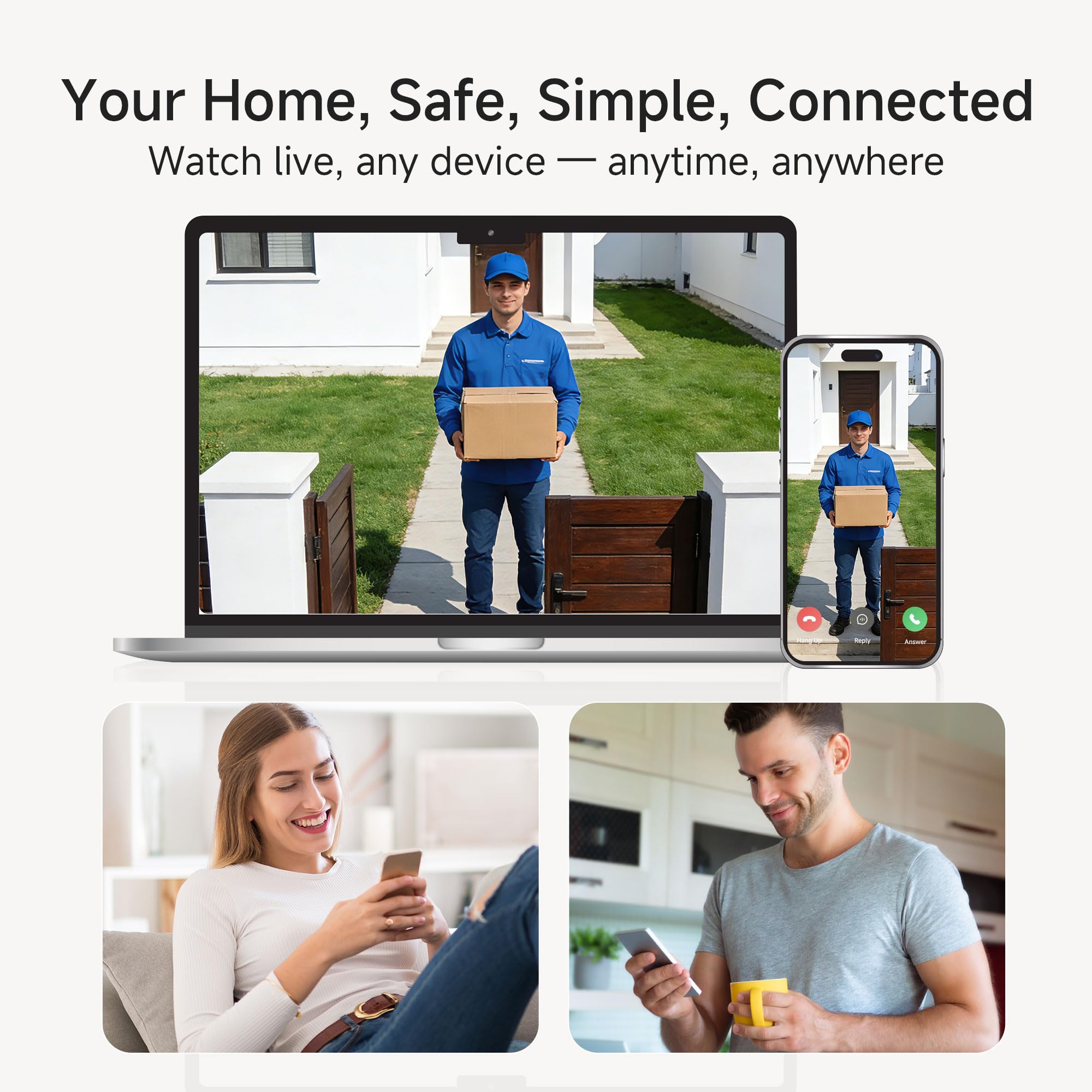 Noorio D110 two-way audio enables quick conversations with visitors.