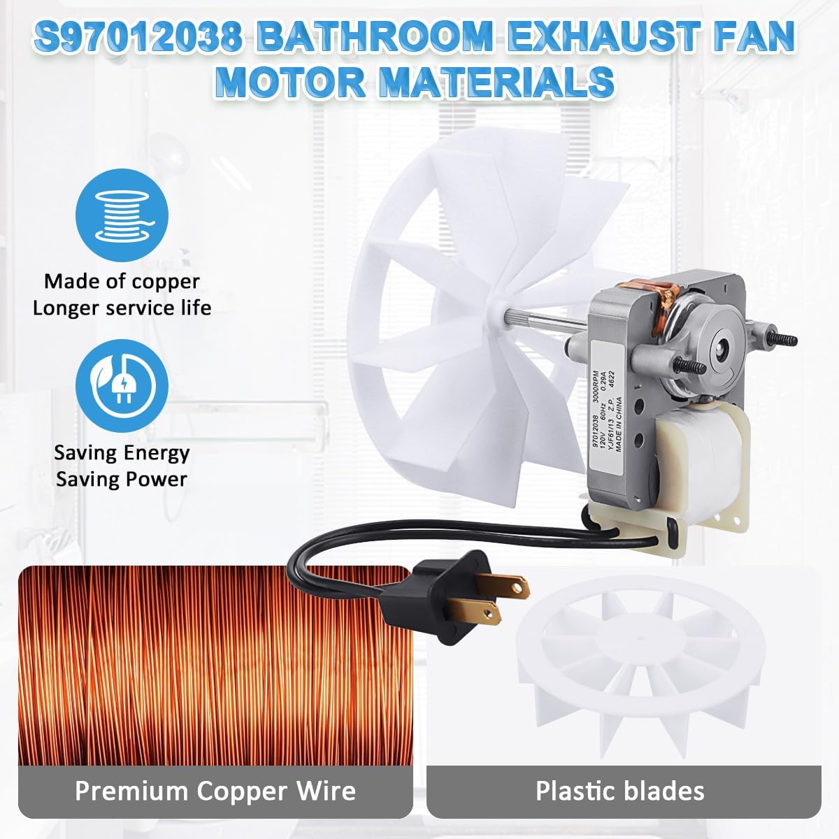 NOOTO Broan-compatible motor supports models 659-688 for versatile use.