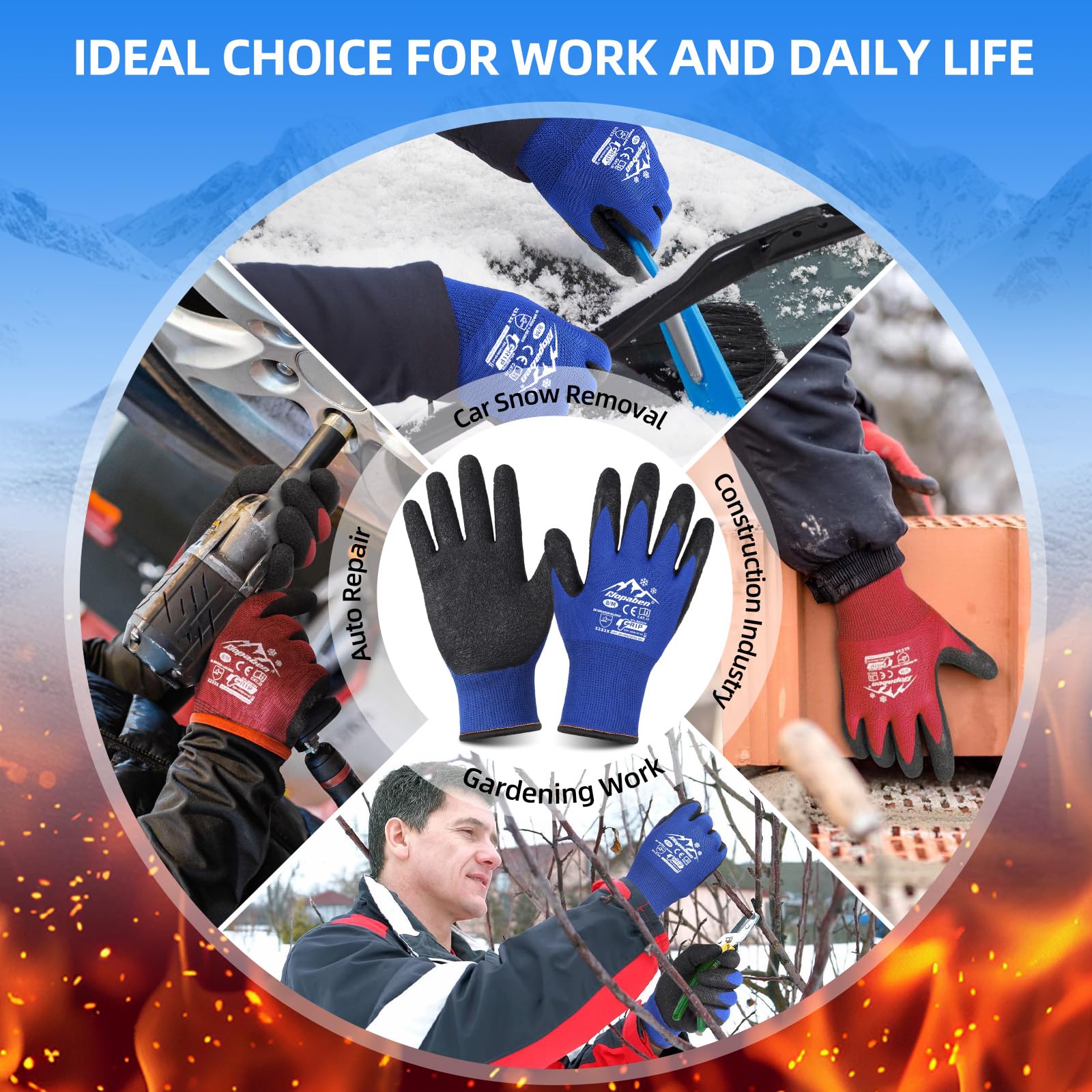 Nopaben gift-ready packaging of winter gloves set.