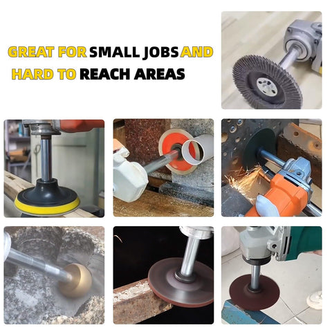 Nophike extension shaft demonstrates 5/8-11 thread compatibility across many tools.