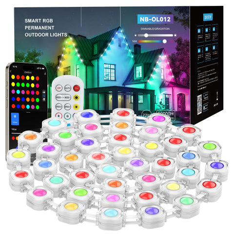 Nopoor permanent outdoor lights wall-wash displays vibrant color coverage for home exteriors