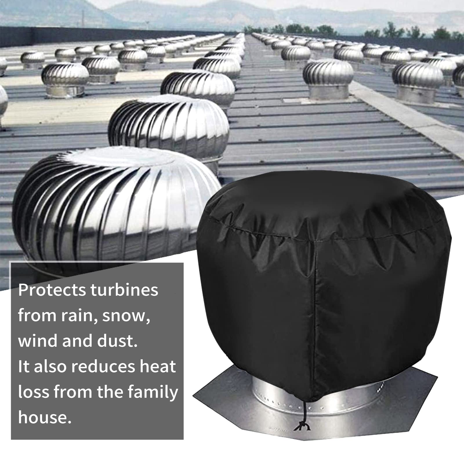 Nopwer waterproof oxford 420D turbine cover in black protects the interior