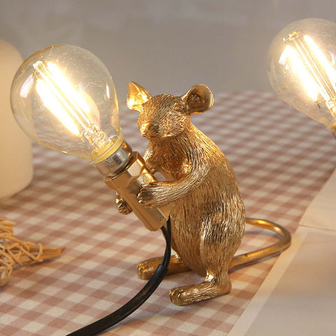 NorDiem gold crawl mouse lamp adds cute decor and soft light