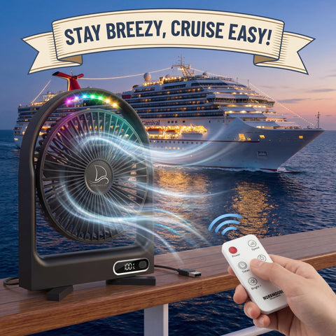 Nordmoose magnetic cruise fan cruise line approval shows compatibility with major ships.