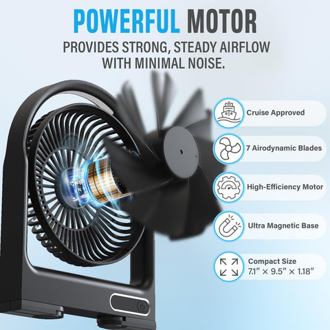 Nordmoose magnetic cruise fan timer display helps schedule sleep and wake-ups.